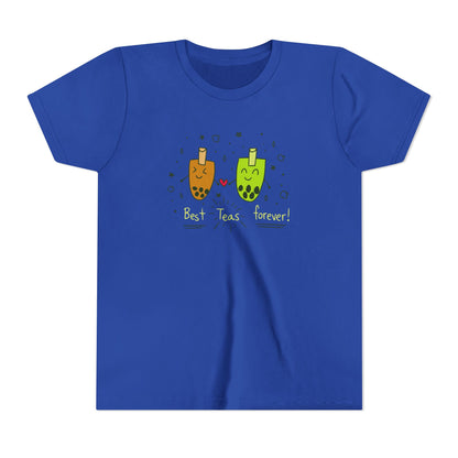 "Best Teas Forever" Youth Tee – Cute Bubble Tea Friends BFF Graphic T-Shirt