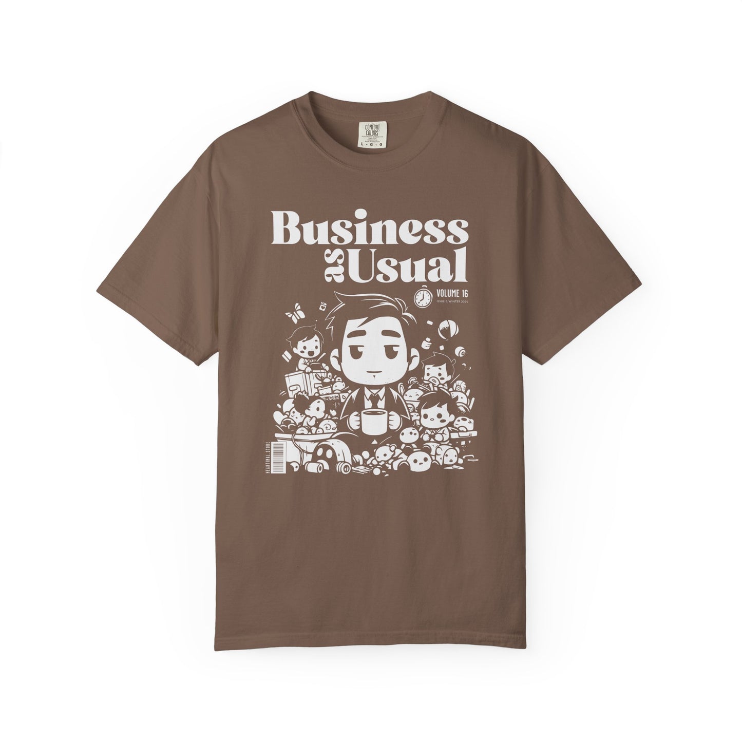 "Business as Usual" T-Shirt — Cute Chibi Office Worker Graphic Tee