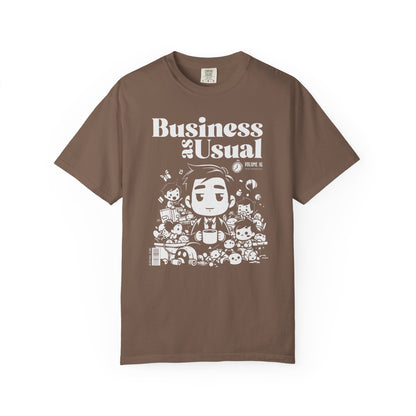 "Business as Usual" T-Shirt — Cute Chibi Office Worker Graphic Tee