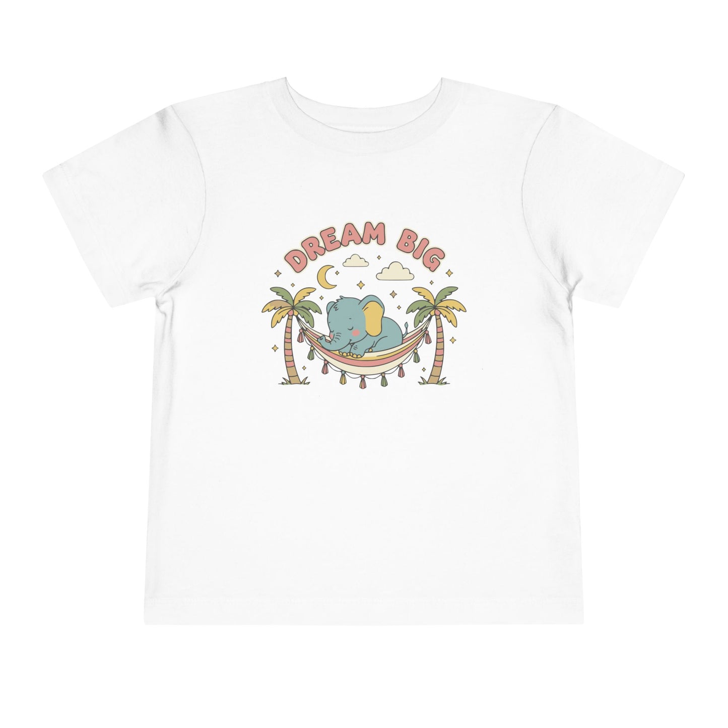 "Dream Big" Toddler Tee — Elephant Hammock Sleeping Graphic