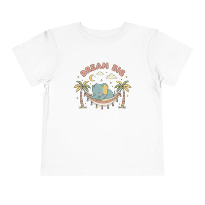 "Dream Big" Toddler Tee — Elephant Hammock Sleeping Graphic