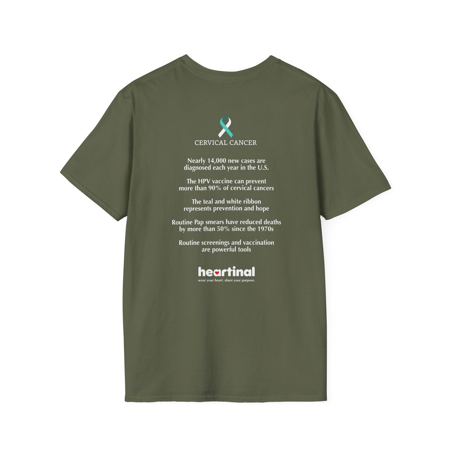 Teal White Strong - Cervical Cancer Fight Club T-Shirt
