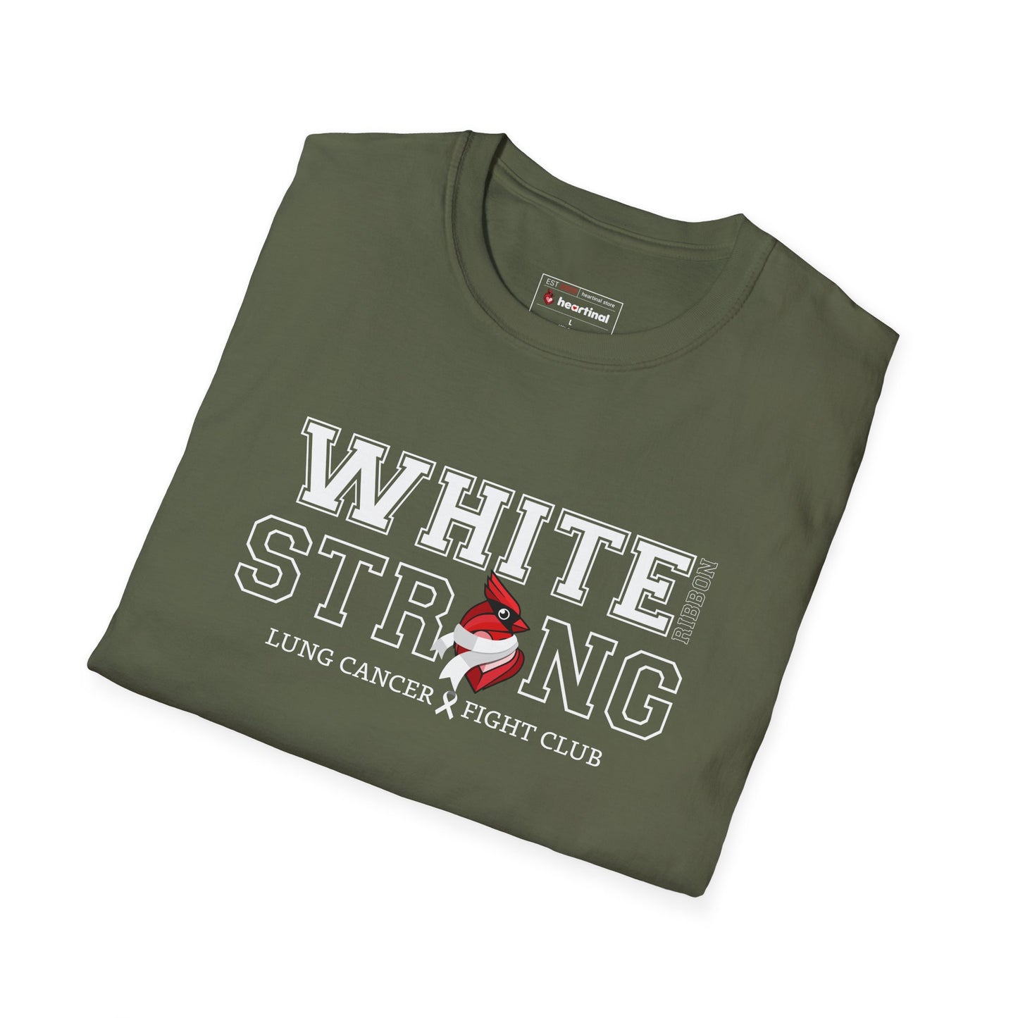 White Ribbon Strong T-Shirt — Lung Cancer Fight Club Awareness Tee