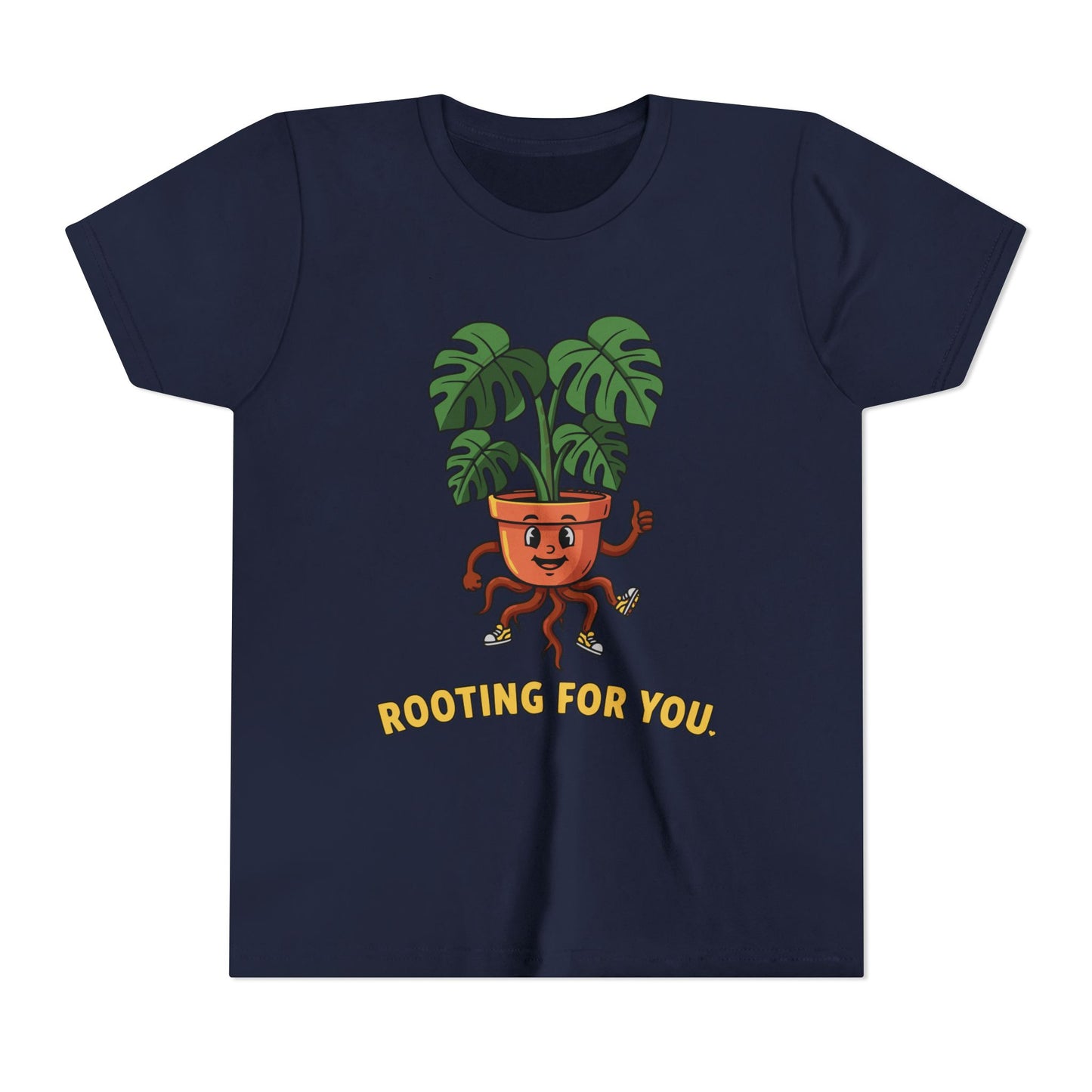 "Rooting For You" Youth Tee — Cute Plant Pot Support Graphic T-Shirt