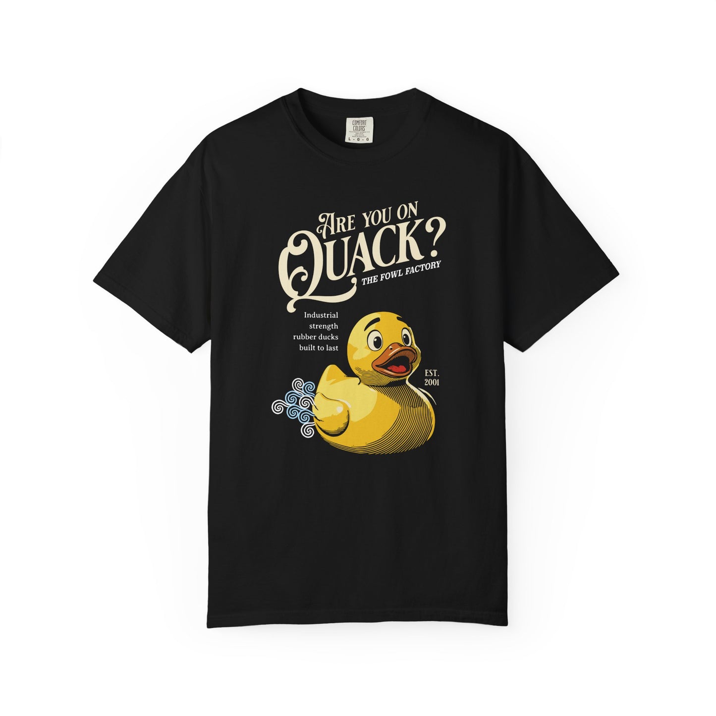 "Are You On Quack?" Graphic T-Shirt — Vintage Illustration Rubber Duck Tee