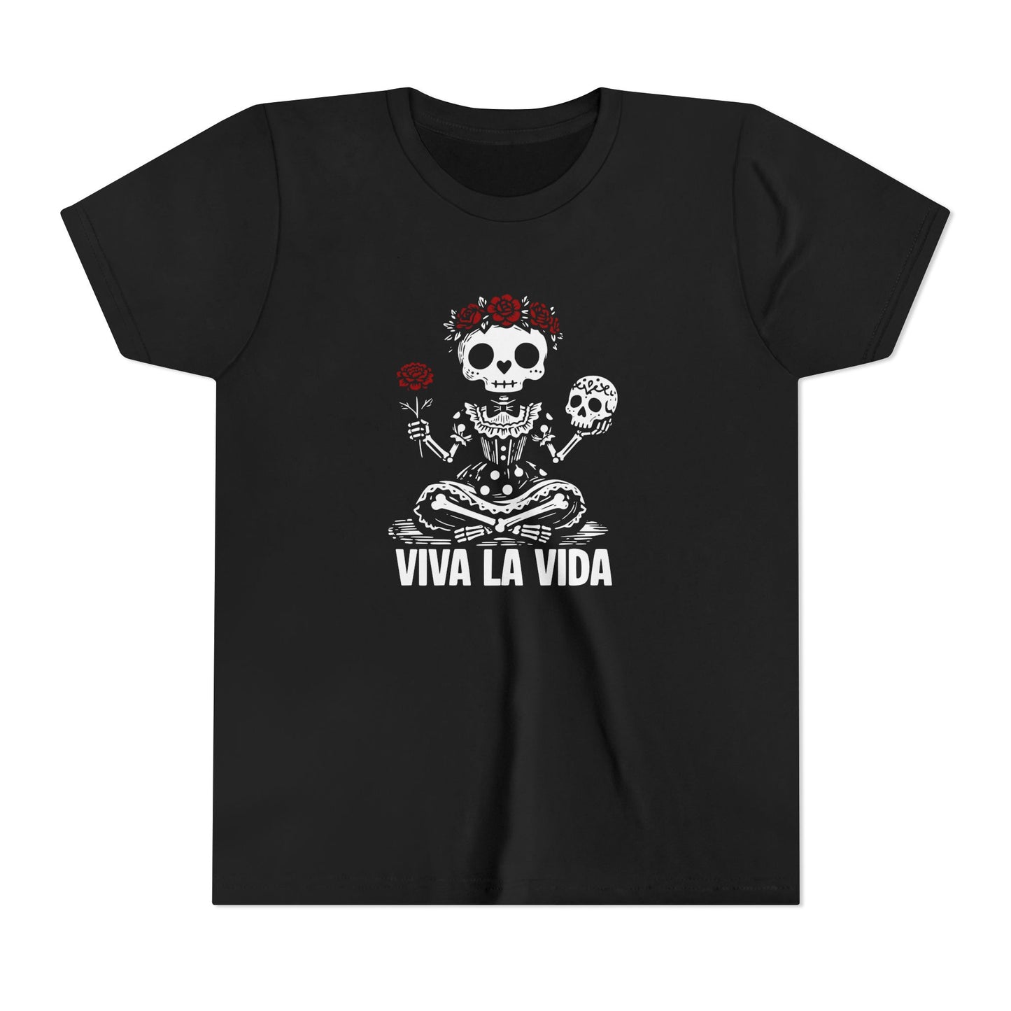 'Viva La Vida' Youth Tee - Day of the Dead Skull Girl Graphic