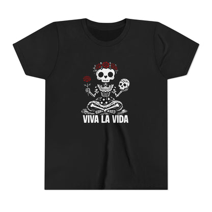 'Viva La Vida' Youth Tee - Day of the Dead Skull Girl Graphic