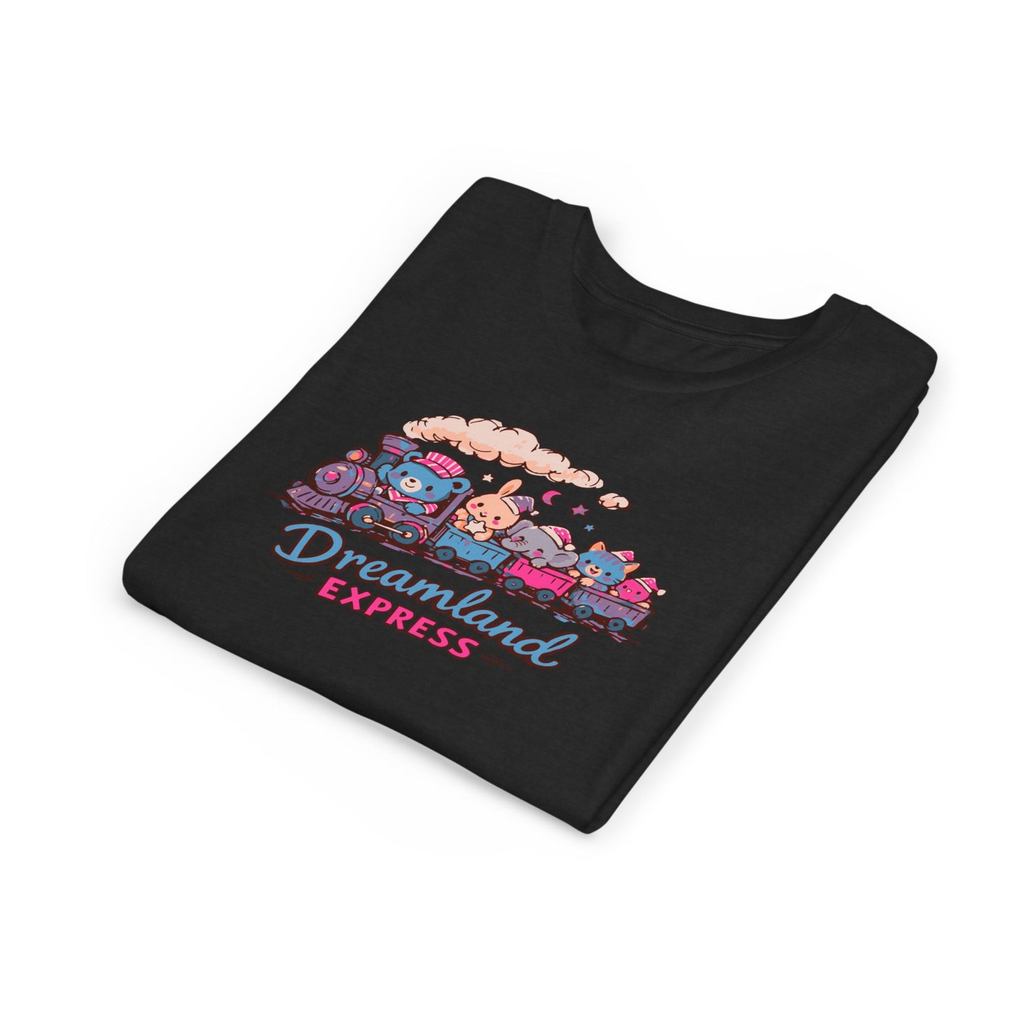 "Dreamland Express" Youth Tee — Cute Train & Animal Crew Kids Shirt