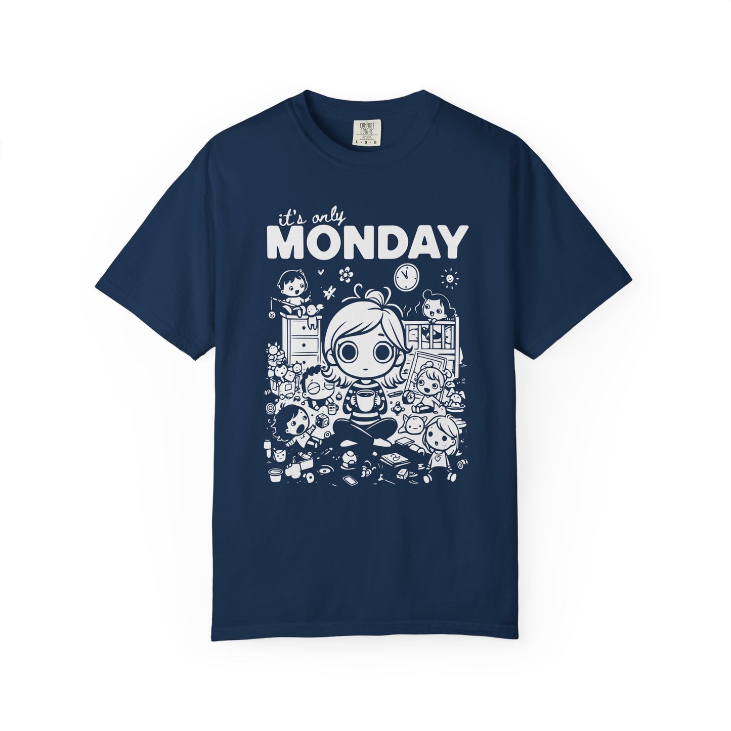 It's Only Monday T-Shirt — Cute Kawaii Desk Chaos Tee