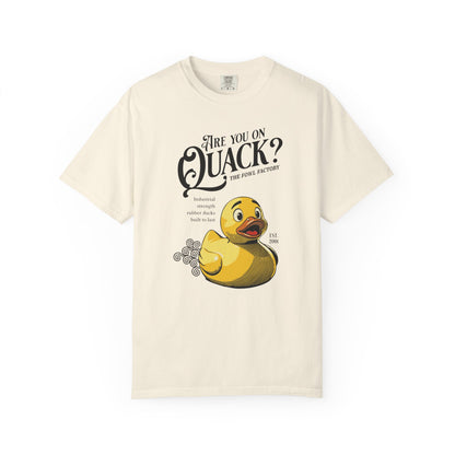 "Are You On Quack?" Graphic T-Shirt — Vintage Illustration Rubber Duck Tee