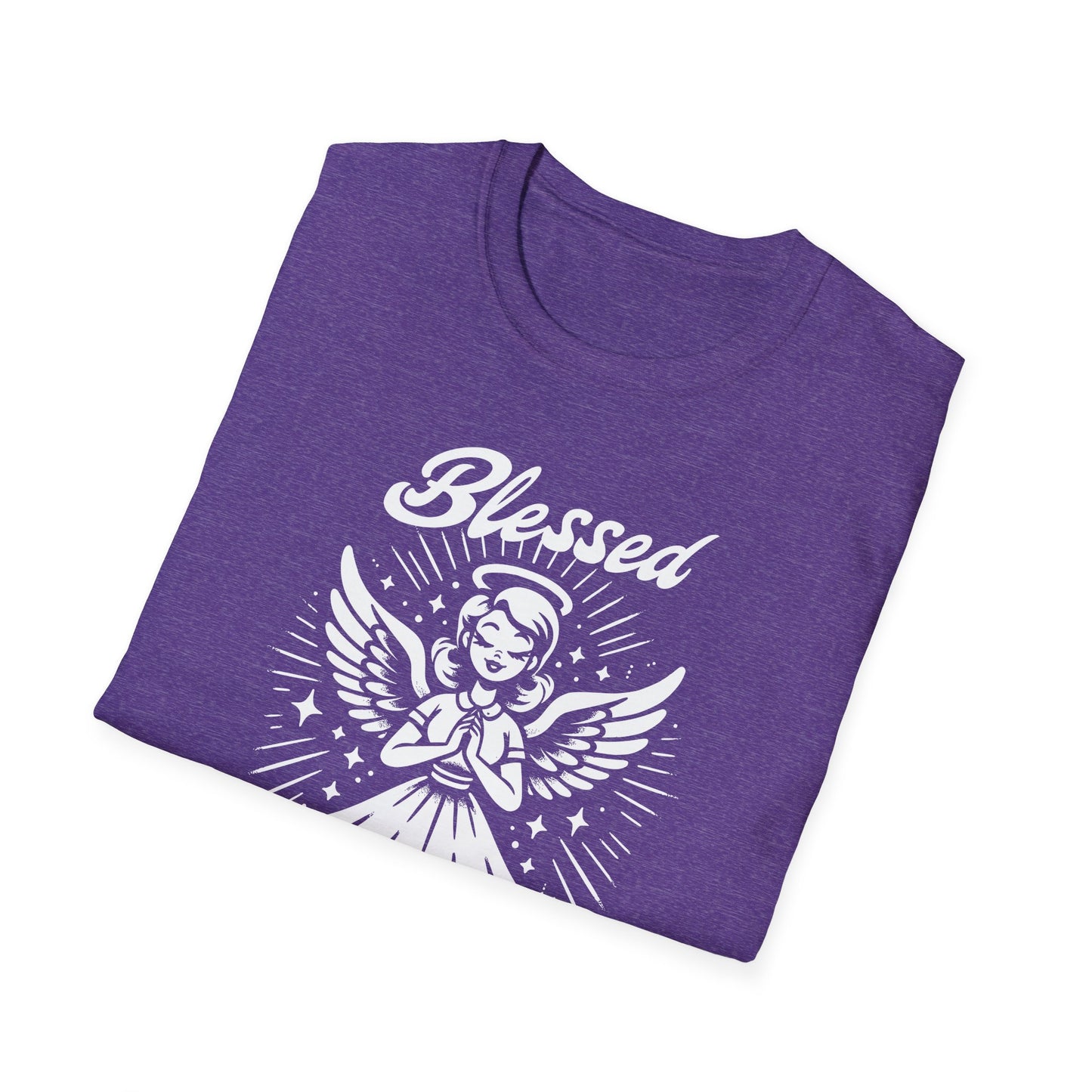 Blessed & Highly Stressed T-Shirt — Retro Angelic Graphic Tee