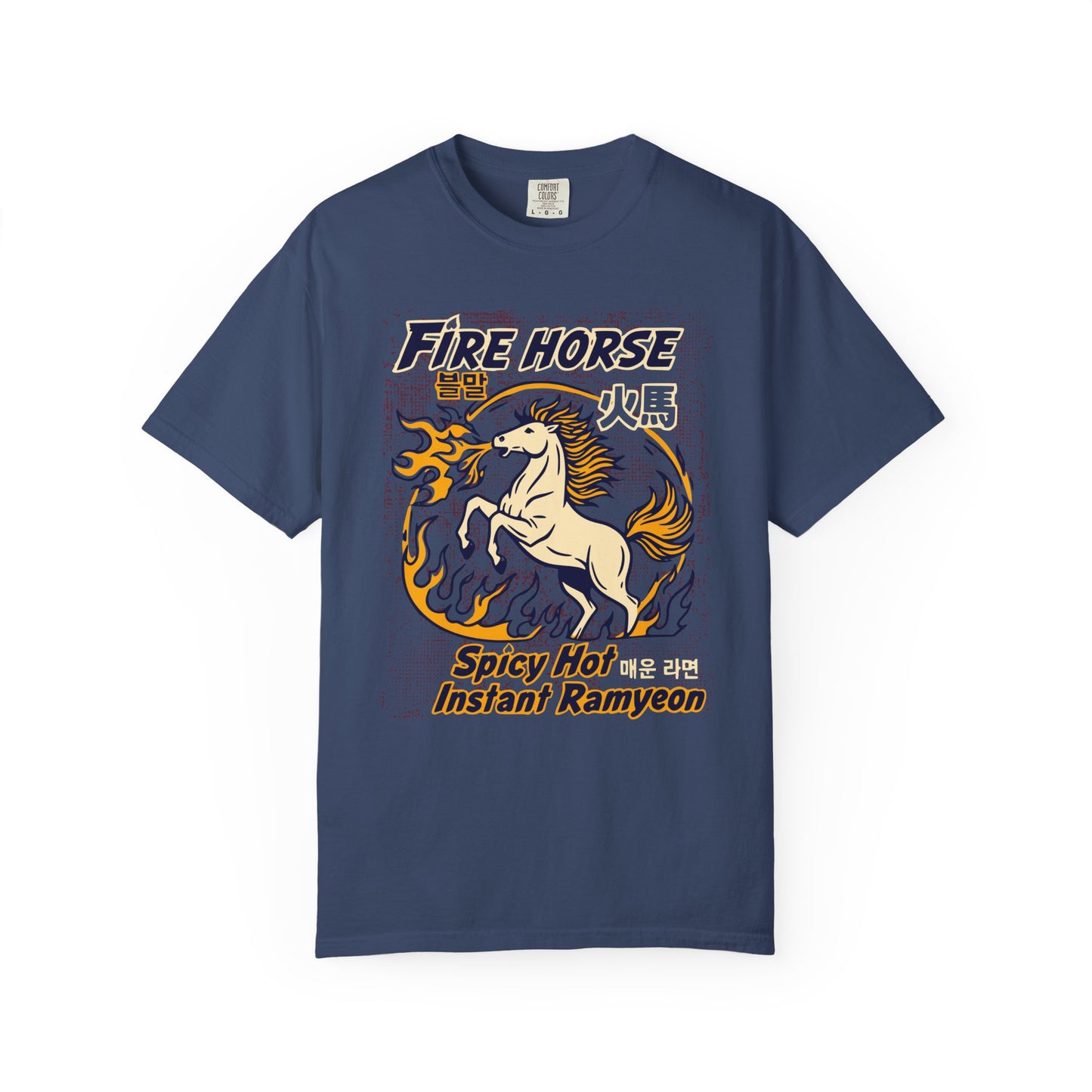 'Fire Horse' Spicy Hot Instant Ramyeon T-Shirt — Retro Lunar New Year Graphic Tee