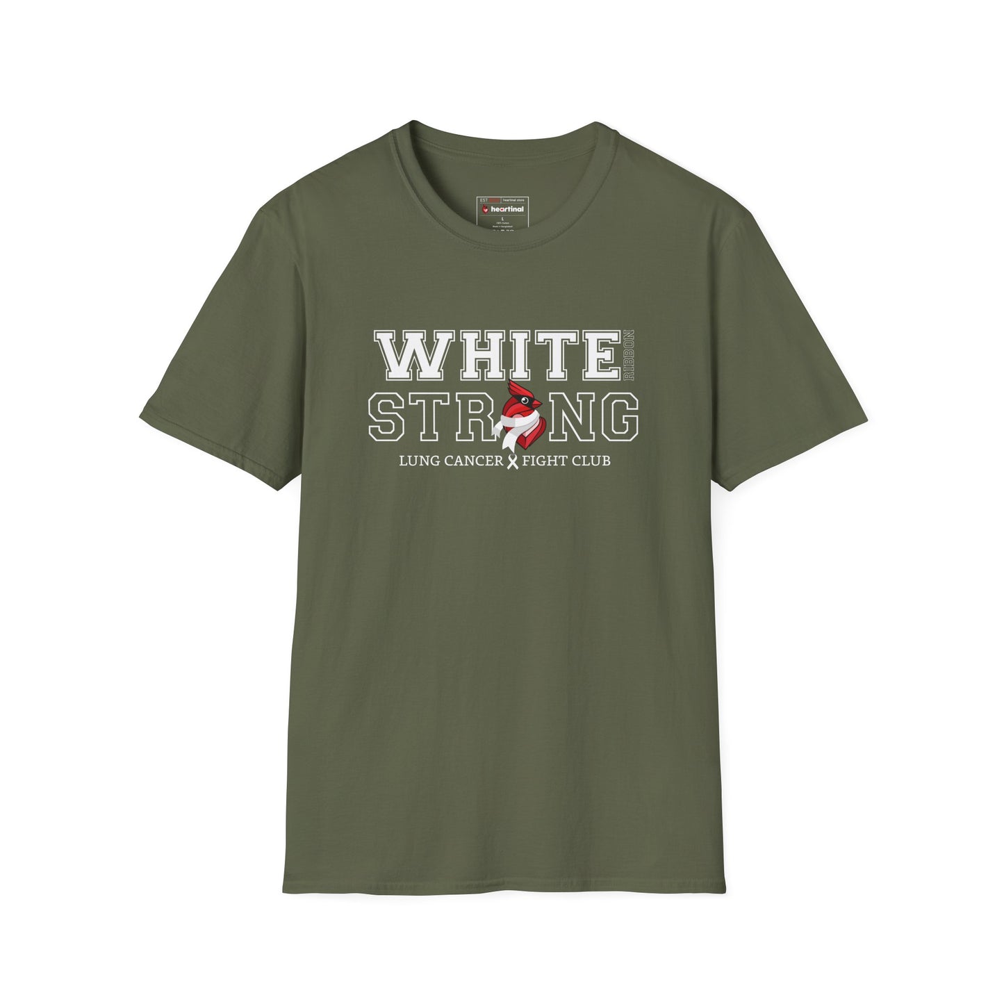 White Ribbon Strong T-Shirt — Lung Cancer Fight Club Awareness Tee