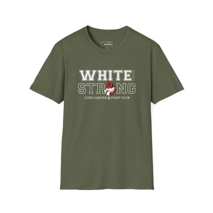 White Ribbon Strong T-Shirt — Lung Cancer Fight Club Awareness Tee