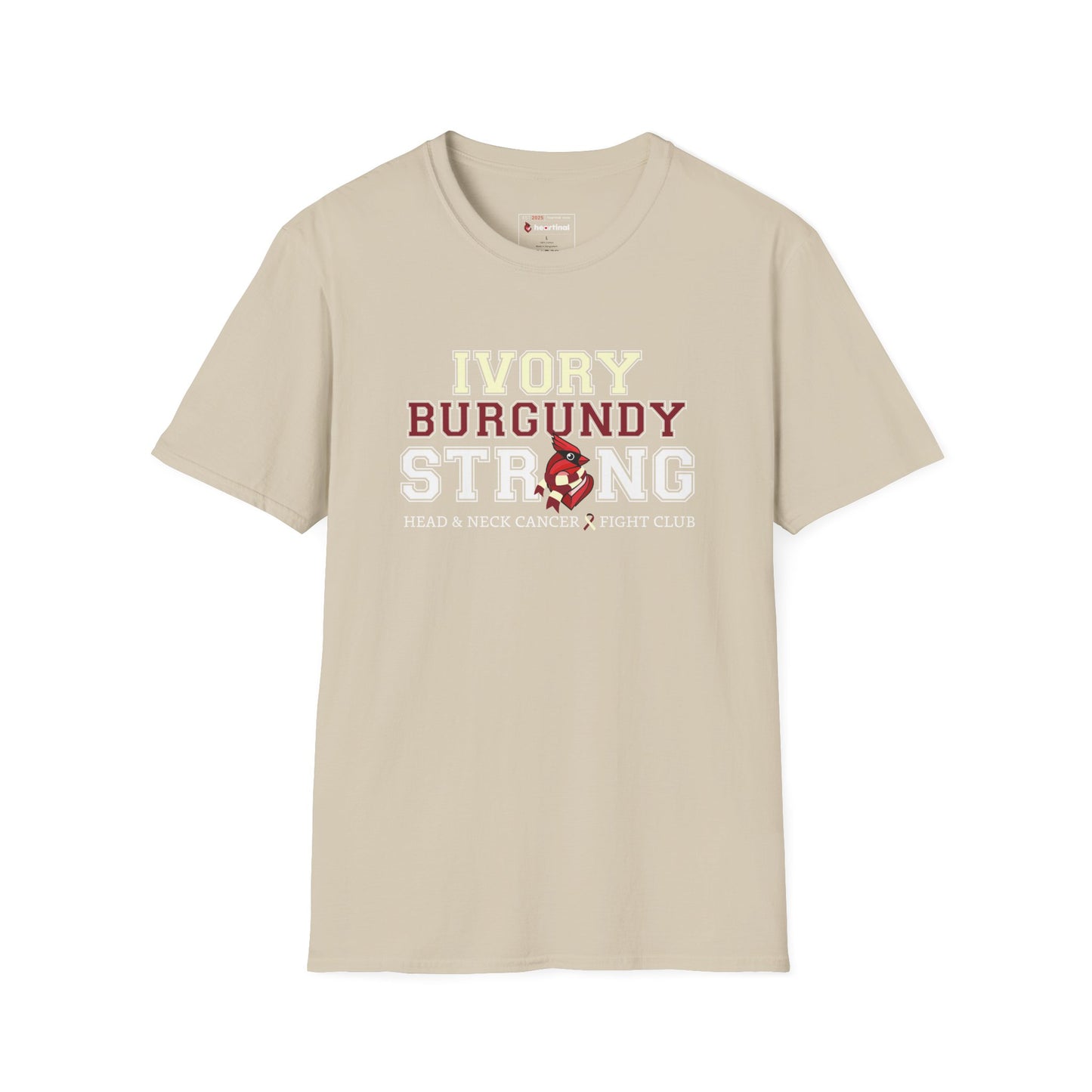 Ivory Burgundy Strong T-Shirt — Head & Neck Cancer Fight Club Awareness Tee