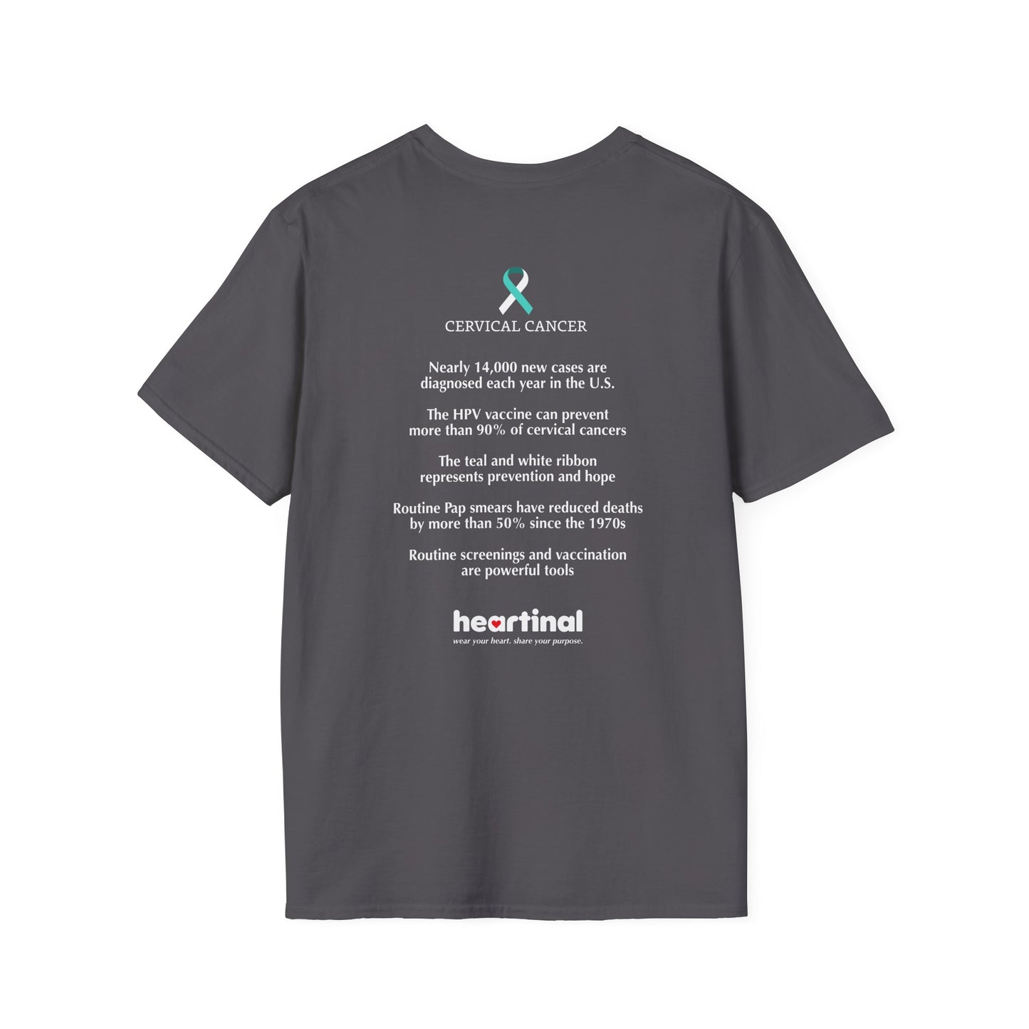 Teal White Strong - Cervical Cancer Fight Club T-Shirt