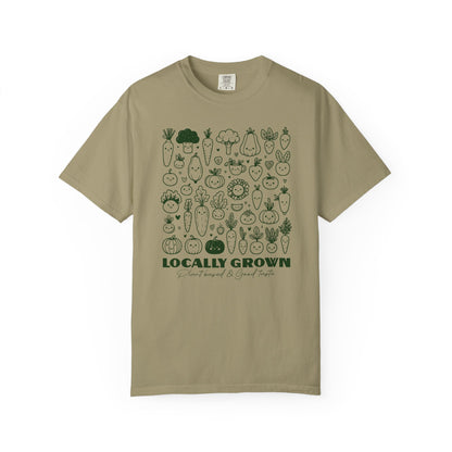 "Locally Grown: Plant Based & Good Taste" T-Shirt — Organic Vegan Farmer Garden Tee