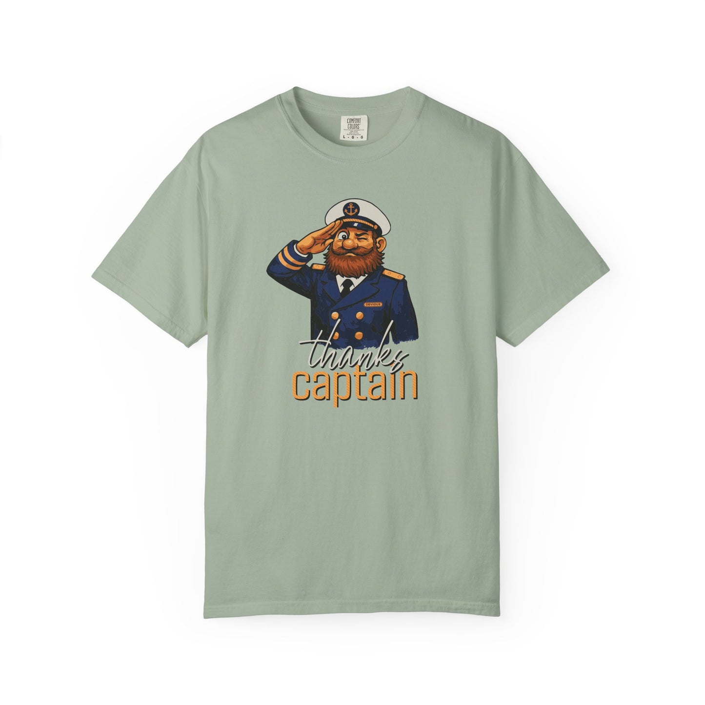 Captain Obvious Salute T-Shirt — "Thanks, Captain" Nautical Crew Tee