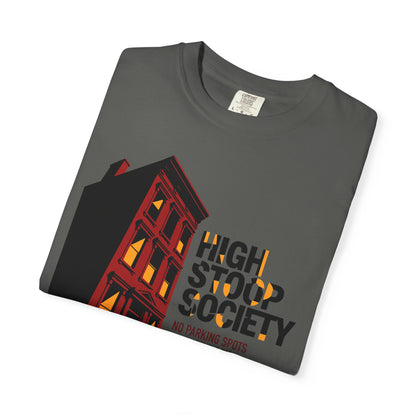 "High Stoop Society" T-Shirt — Vintage Brooklyn New York Brownstone Graphic Tee