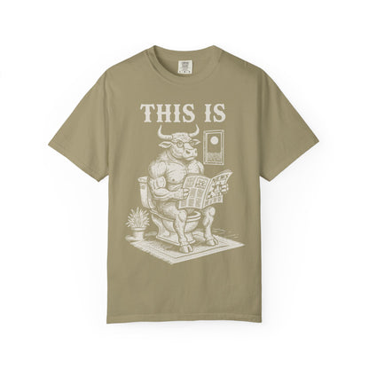 "This Is" T-Shirt — Bull Reading Newspaper on Toilet Graphic Tee