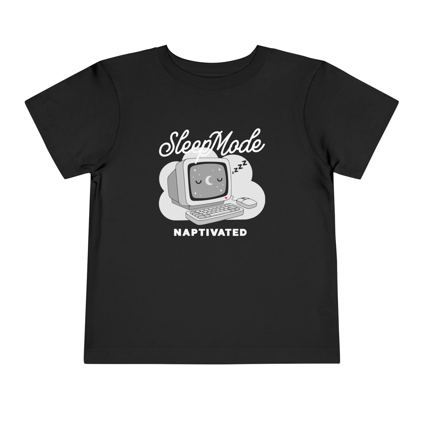"Sleep Mode Naptivated" Toddler Tee — Cute Vintage Computer Nap T-Shirt