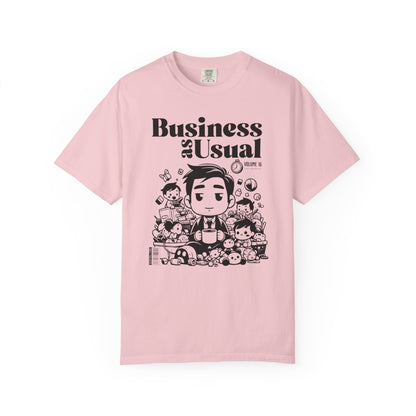 "Business as Usual" T-Shirt — Cute Chibi Office Worker Graphic Tee