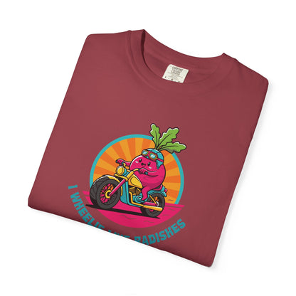 “Wheelie Like Radishes” T-Shirt —  Retro Radish Lover Vegan Cycling Graphic Tee