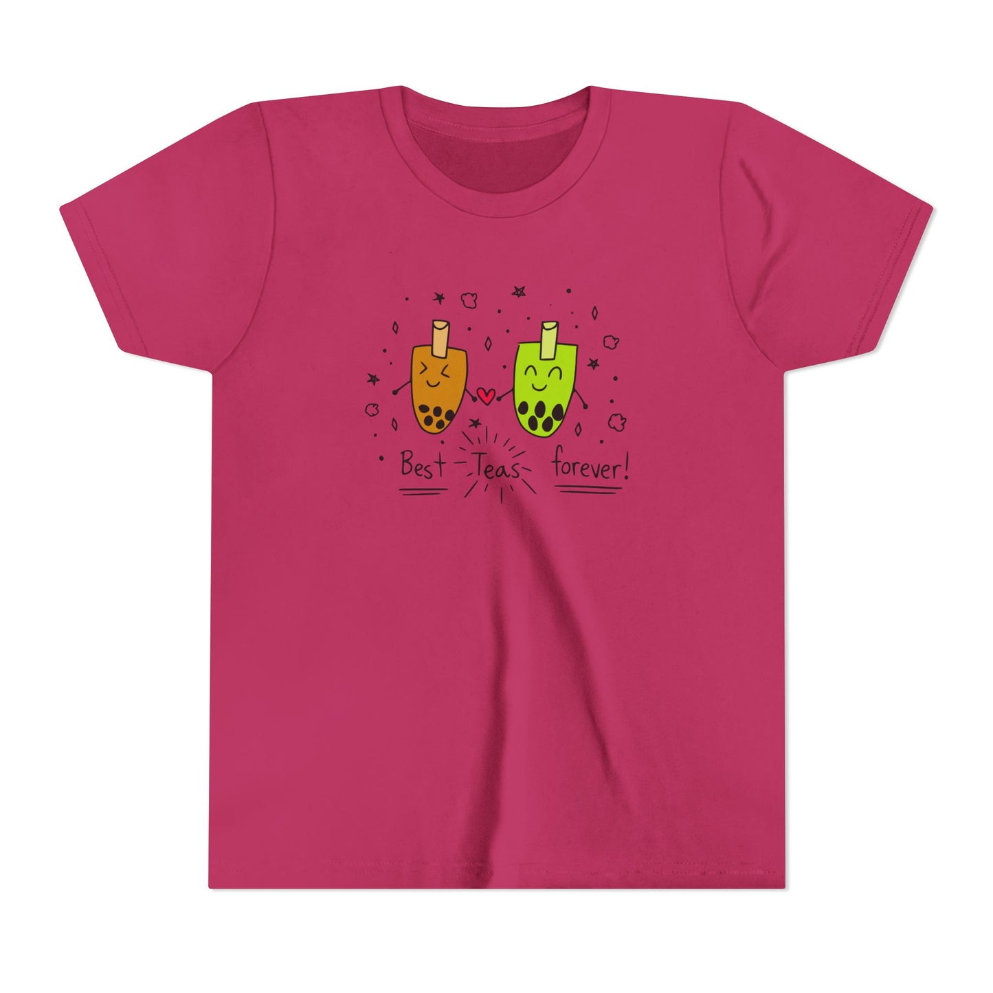 "Best Teas Forever" Youth Tee – Cute Bubble Tea Friends BFF Graphic T-Shirt