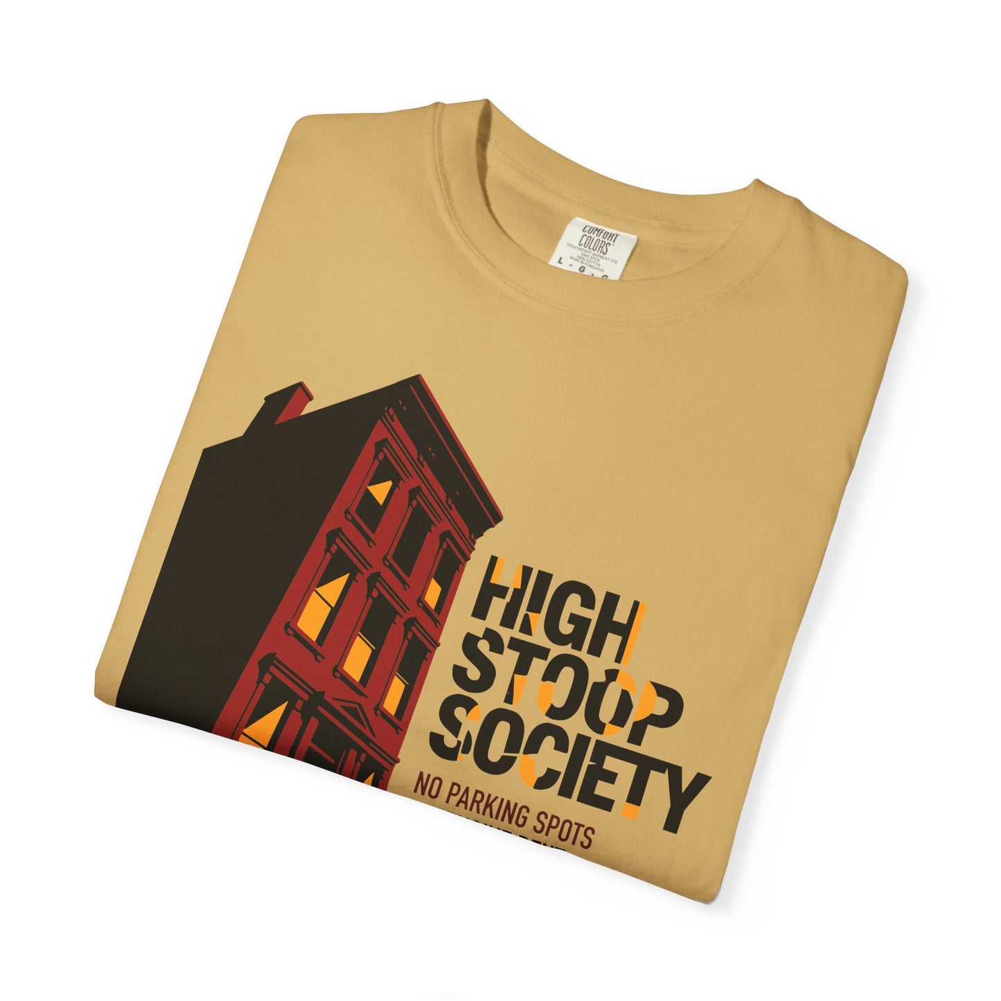 "High Stoop Society" T-Shirt — Vintage Brooklyn New York Brownstone Graphic Tee