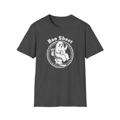 Boo Sheet T-Shirt — Funny Ghost on Toilet Halloween Tee