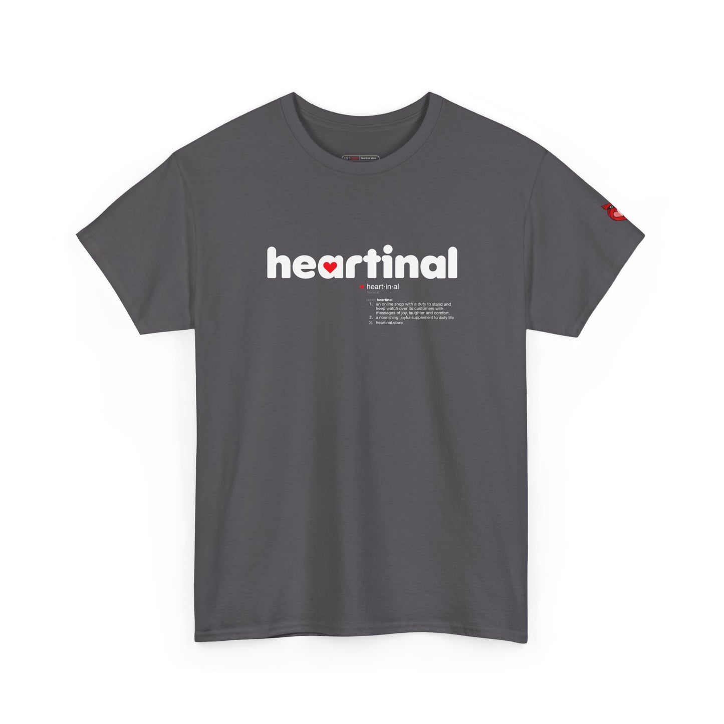 heartinal® "Heart on Your Sleeve" T-Shirt — Wordmark Logo Front with "Nutrition Facts" Back Tee