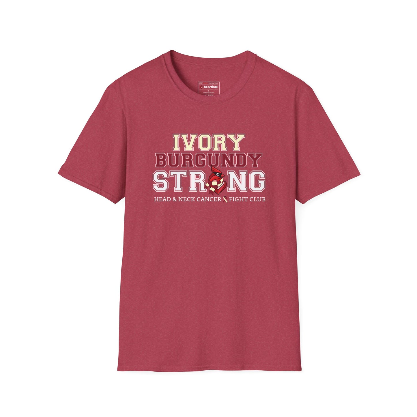 Ivory Burgundy Strong T-Shirt — Head & Neck Cancer Fight Club Awareness Tee