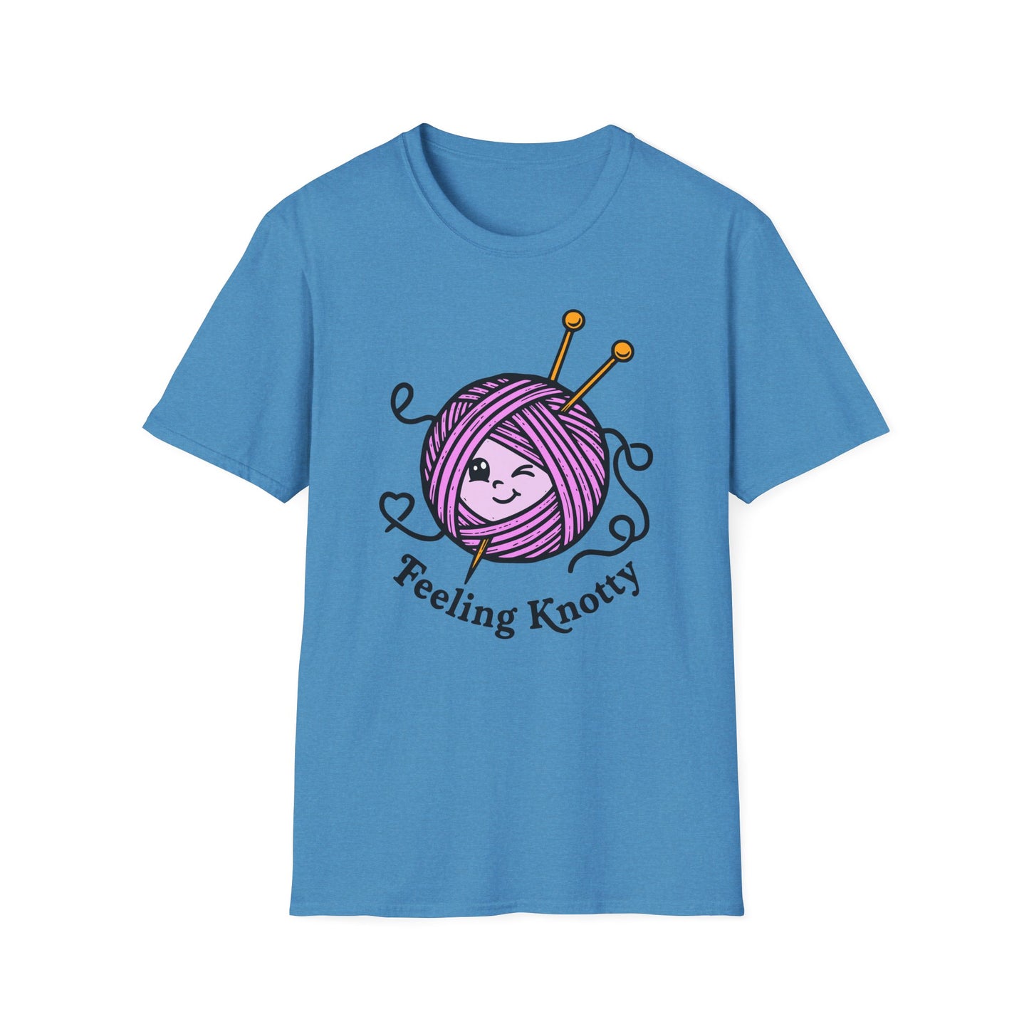 Feeling Knotty T-Shirt — Cute Knitting Yarn Ball Tee for Crafters