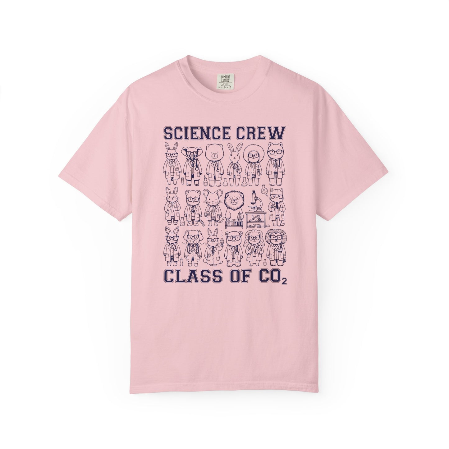 "Science Crew: Class of CO₂" T-Shirt - Cartoon Chemistry Cute Animal Tee