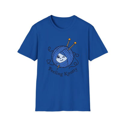 Feeling Knotty T-Shirt — Cute Knitting Yarn Ball Tee for Crafters
