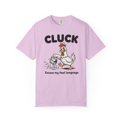 "Cluck: Excuse My Fowl Language" T-Shirt — Funny Chicken Graphic Tee