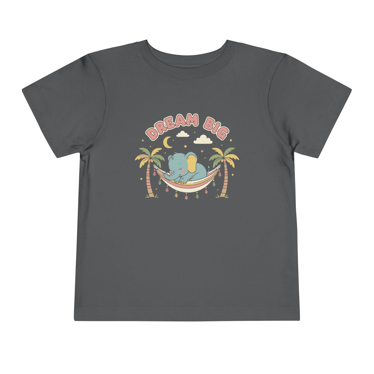 "Dream Big" Toddler Tee — Elephant Hammock Sleeping Graphic