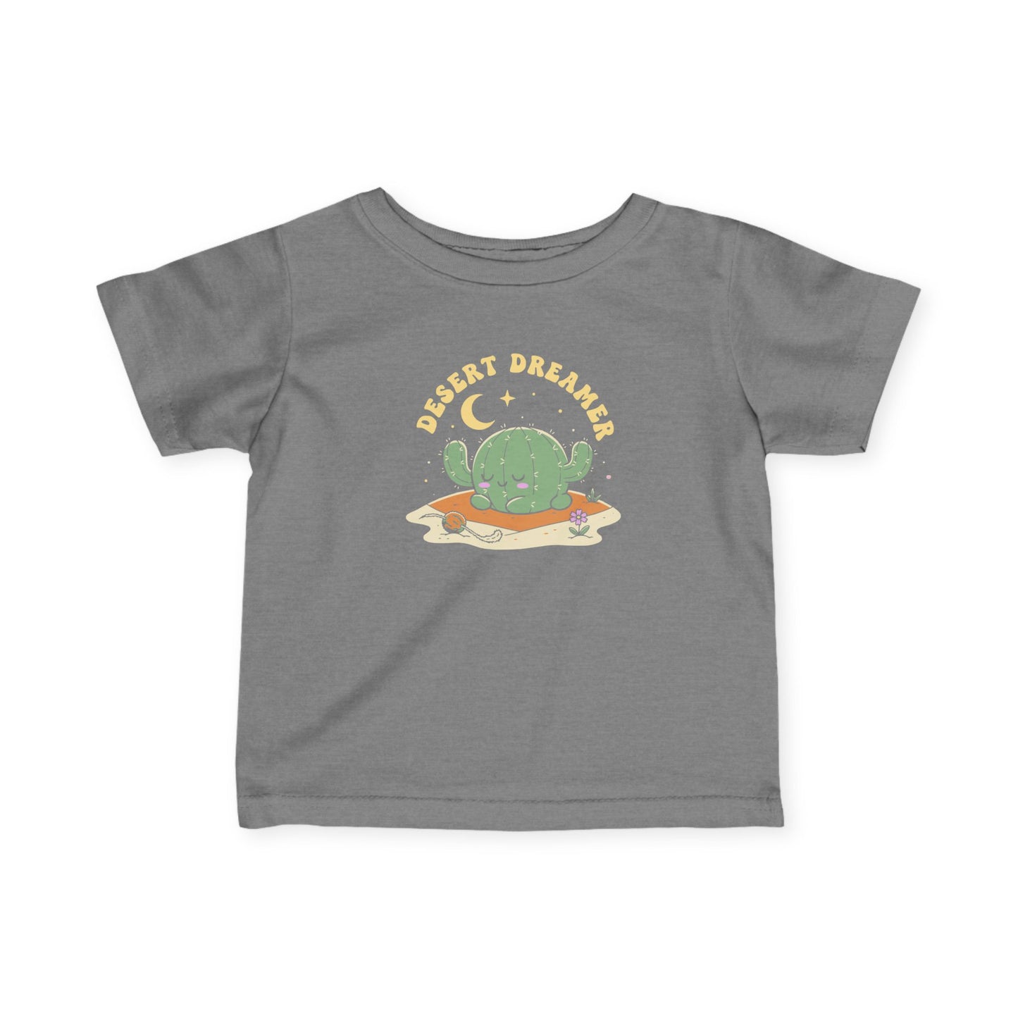 “Desert Dreamer” Infant Tee — Cute Sleeping Cactus Baby Shirt