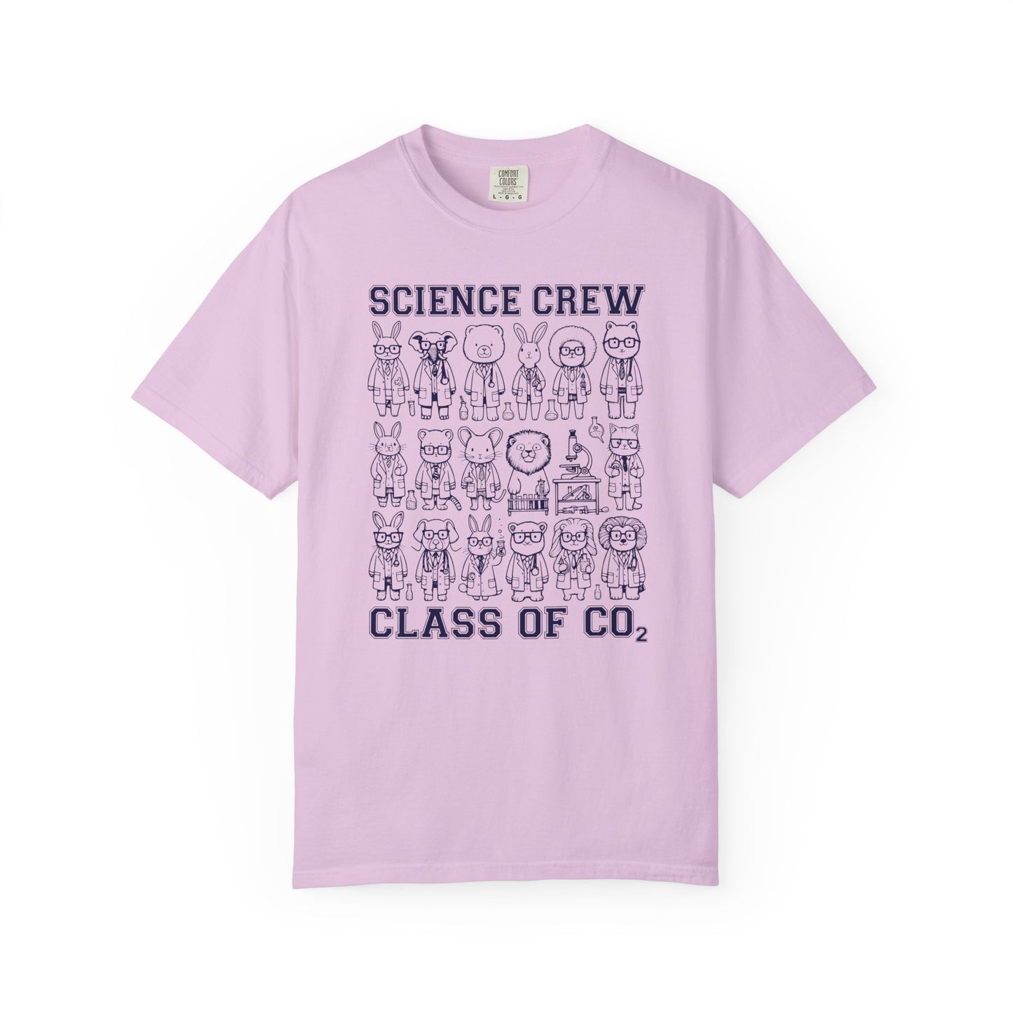 "Science Crew: Class of CO₂" T-Shirt - Cartoon Chemistry Cute Animal Tee