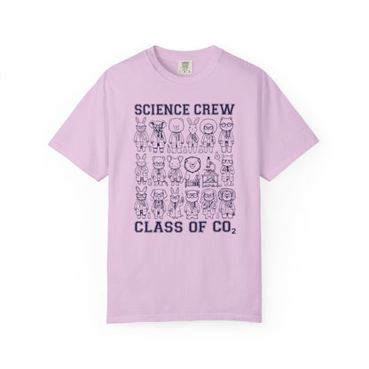 "Science Crew: Class of CO₂" T-Shirt - Cartoon Chemistry Cute Animal Tee