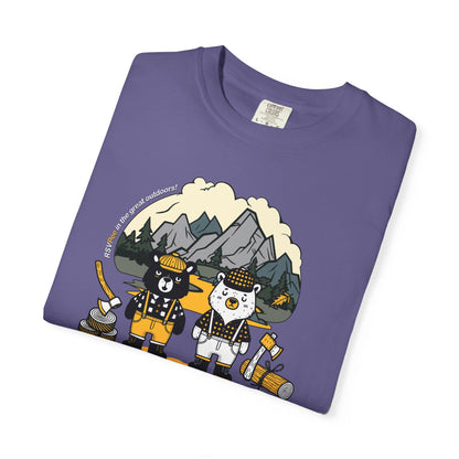 Slumberjack Party T-Shirt — Outdoor Pee Lumberjack Mountain Bears Graphic Tee