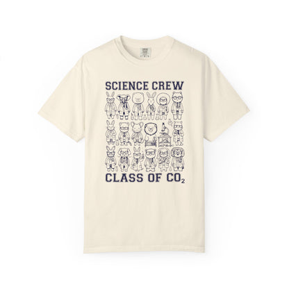 "Science Crew: Class of CO₂" T-Shirt - Cartoon Chemistry Cute Animal Tee