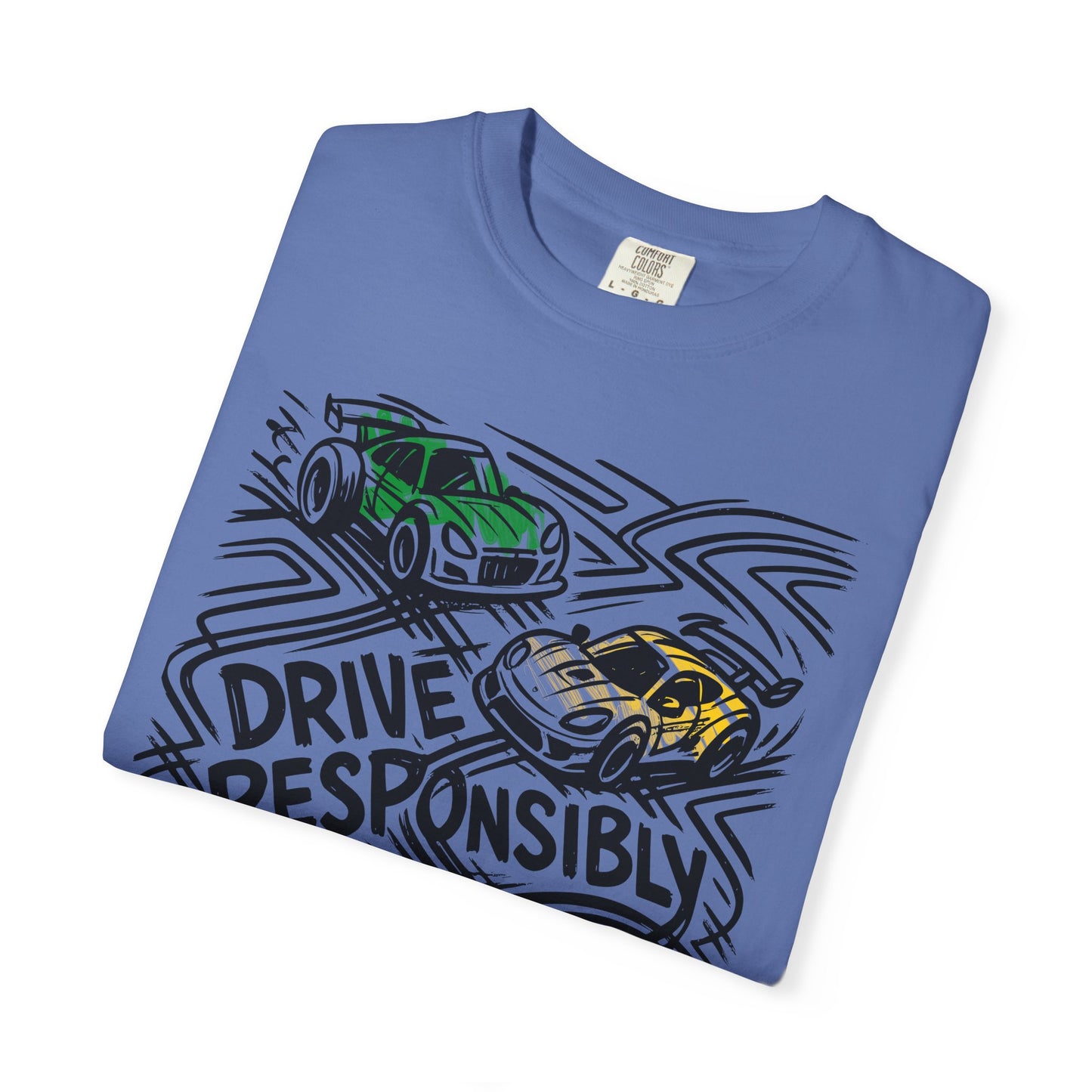 Drive Responsibly Vintage Car T-Shirt — Retro Racer Awareness Graphic Tee