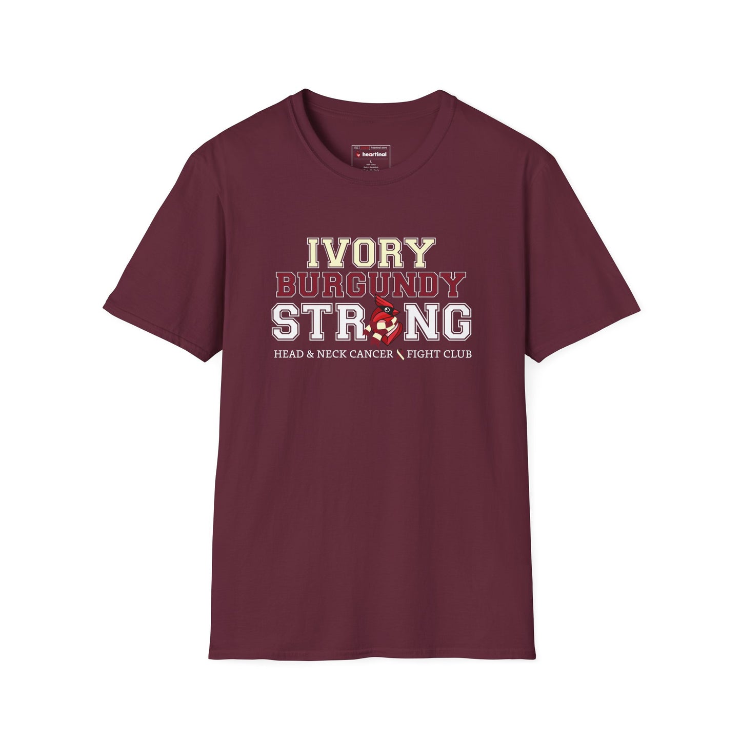 Ivory Burgundy Strong T-Shirt — Head & Neck Cancer Fight Club Awareness Tee