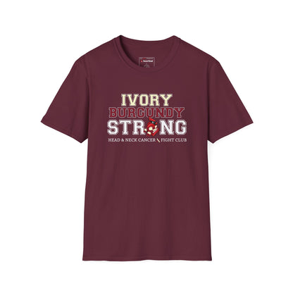 Ivory Burgundy Strong T-Shirt — Head & Neck Cancer Fight Club Awareness Tee