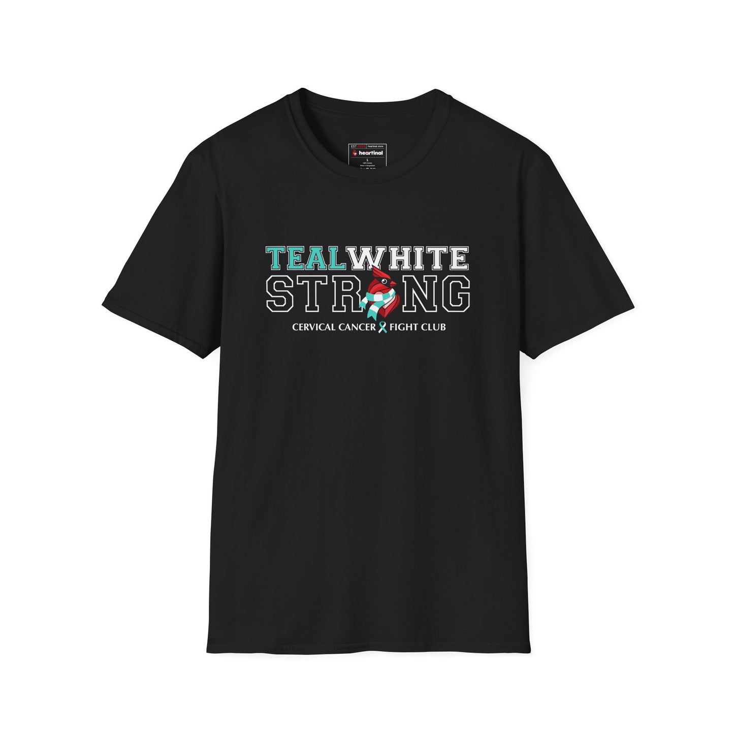 Teal White Strong - Cervical Cancer Fight Club T-Shirt