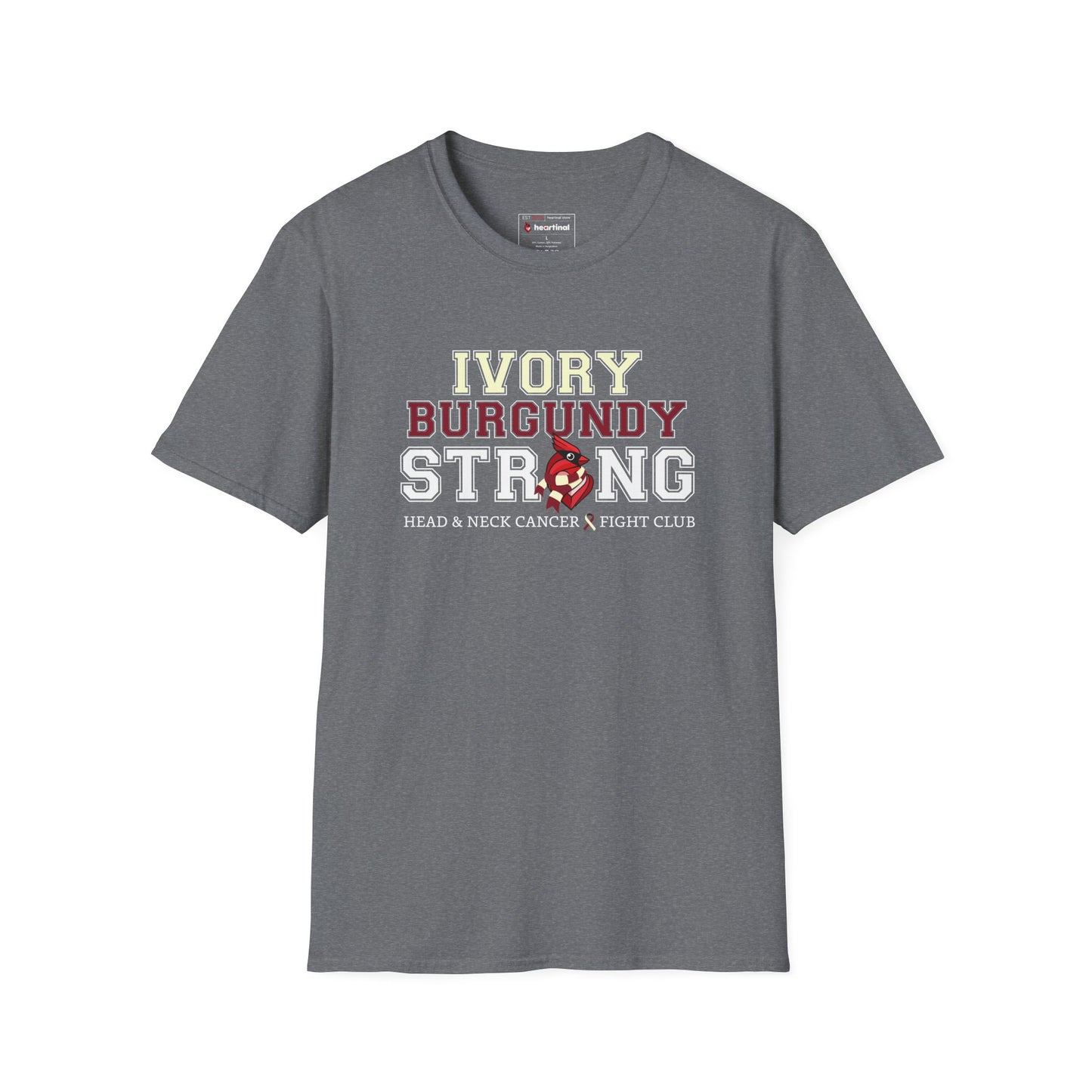 Ivory Burgundy Strong T-Shirt — Head & Neck Cancer Fight Club Awareness Tee