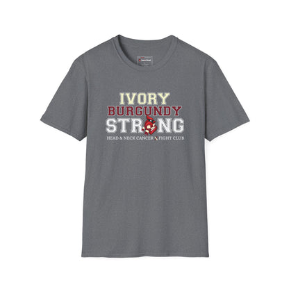 Ivory Burgundy Strong T-Shirt — Head & Neck Cancer Fight Club Awareness Tee
