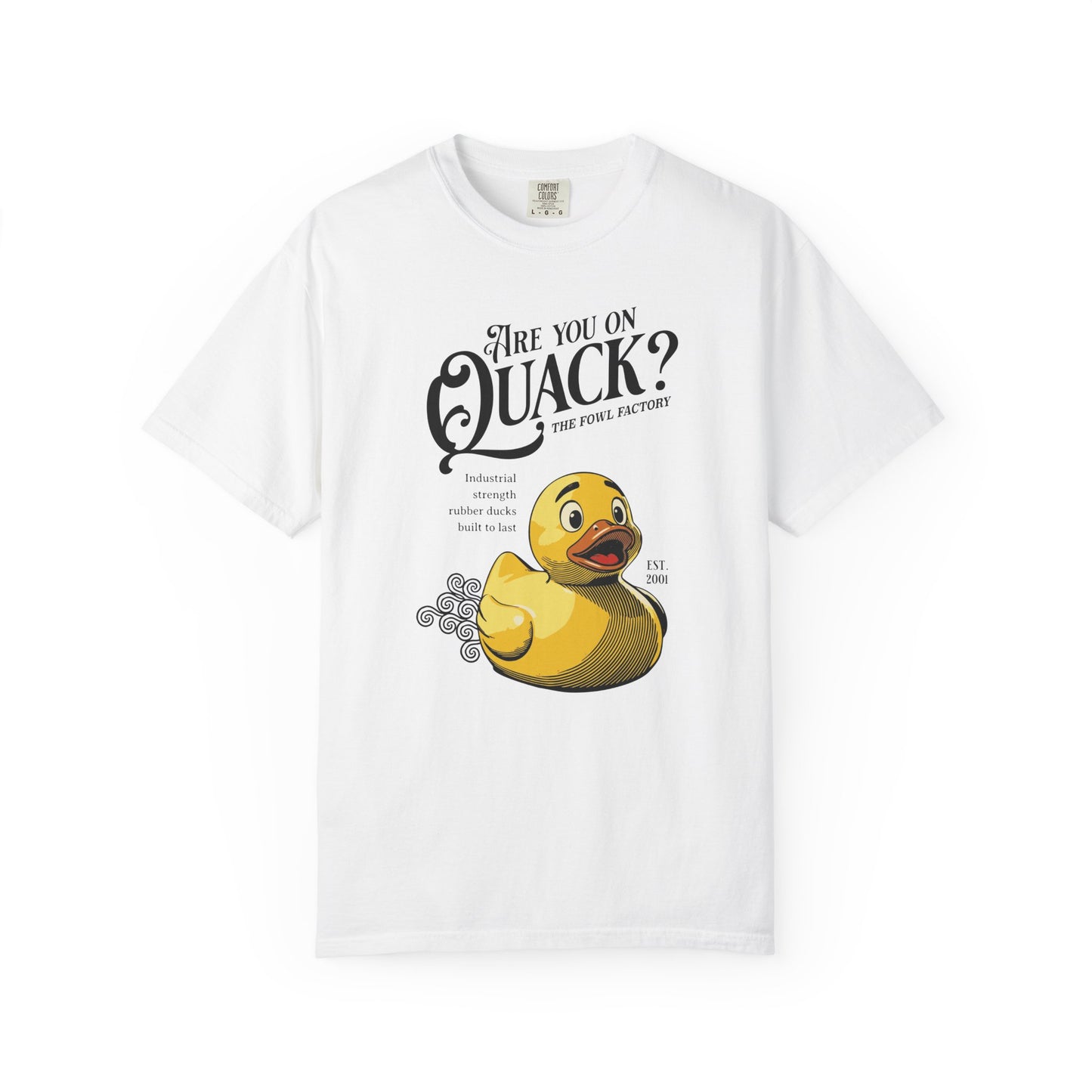 "Are You On Quack?" Graphic T-Shirt — Vintage Illustration Rubber Duck Tee