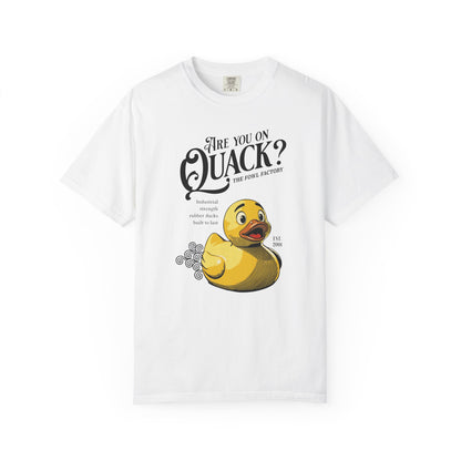 "Are You On Quack?" Graphic T-Shirt — Vintage Illustration Rubber Duck Tee